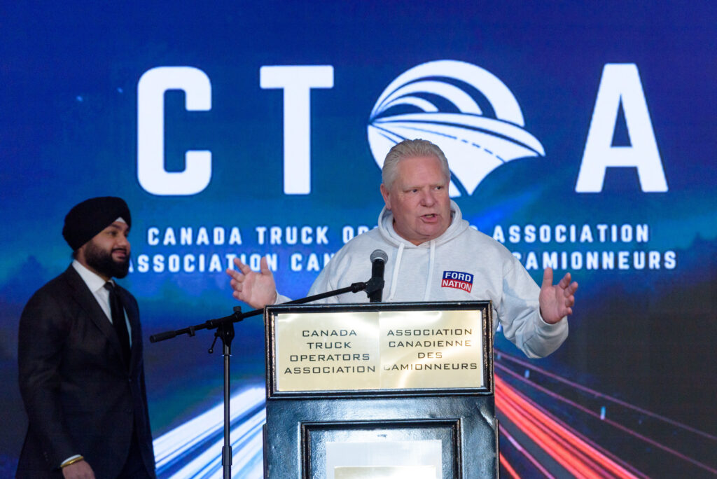 Ontario Premier Doug Ford thanked the trucking community for its contribution to Ontario and Canada. (CNW Group/Canada Truck Operators Association)